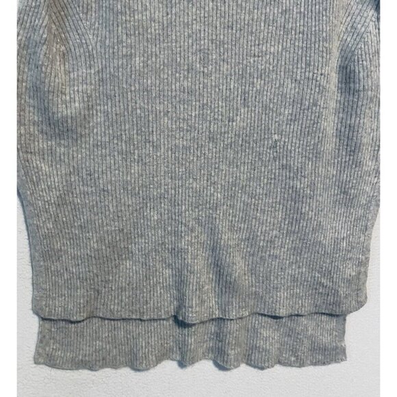 Pure Collection Sweater Vest Womens Large Gray Ribbed Cashmere Hi Low Hem V Neck - Picture 3 of 8